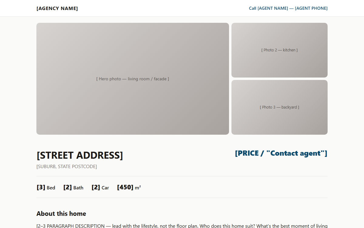 Real Estate Listing template