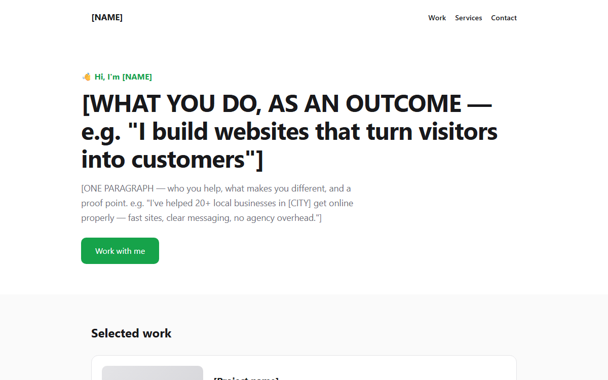 Freelancer Portfolio template
